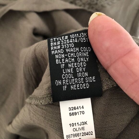 IZ Byer Lace up Tank size S NWT Olive - Picture 6 of 6